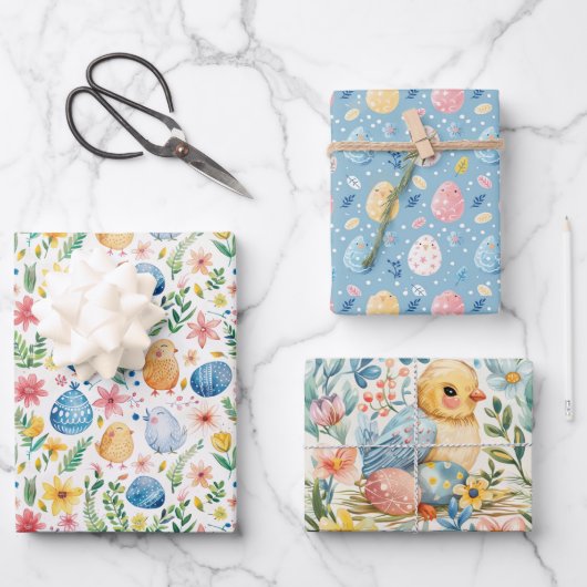 Lente Bloei Pasen 3 Inpakpapier Vel (Voorkant)