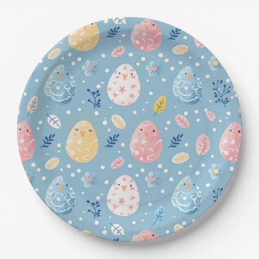 Lente Bloei Pasen 8 Papieren Bordje (Voorkant)