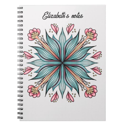 Lente bloeit: Geometrische bloemnaam Notitieboek (Voorkant)