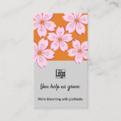 Lente Bloeit U Help ons groeien Waardering Kaart Visitekaartje (Voorkant)