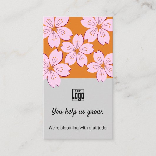 Lente Bloeit U Help ons groeien Waardering Kaart Visitekaartje (Voorkant)