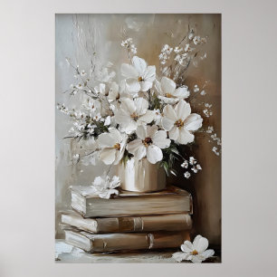 Lente Bloem Boek Kunstprint, Vintage Botanisch Poster