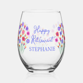 Lente Bloem Boeket Happy Pensioen Wijnglas Zonder Voet