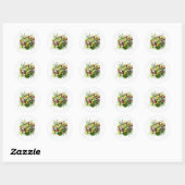 Lente Bloem Boeket Paasbloemen Ronde Sticker (Vel)