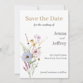 Lente Bloem Boho Bruiloft Save The Date Kaart (Voorkant)