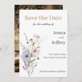 Lente Bloem Boho Bruiloft Save The Date Kaart (Voorkant / Achterkant)