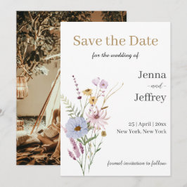 Lente Bloem Boho Bruiloft Save The Date Kaart