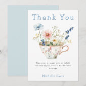 Lente Bloem Bruids Borrel Theepartij Bedankkaart (Voorkant / Achterkant)