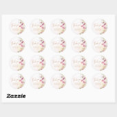 Lente Bloem Bruidsbruiloft Dank je Ronde Sticker (Vel)