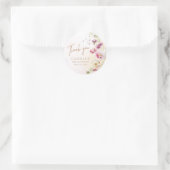 Lente Bloem Bruidsbruiloft Dank je Ronde Sticker (Tas)