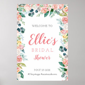Lente bloem bruidsfeest bord, theepartij bord poster