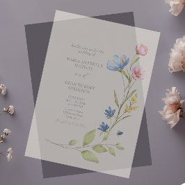 Lente Bloem Bruiloft Bevroren Acryl Uitnodigingen