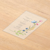 Lente Bloem Bruiloft Bevroren Acryl Uitnodigingen (Laagn)