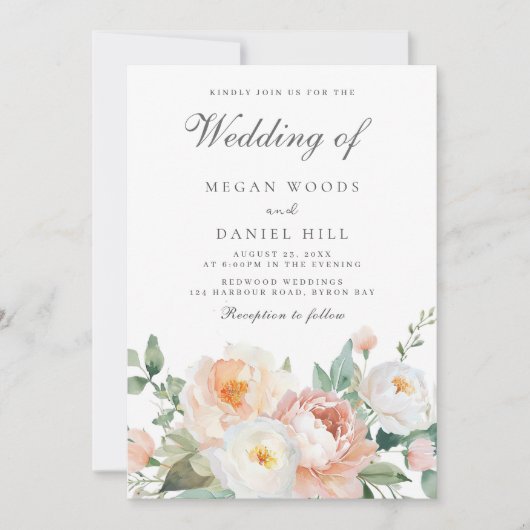 Lente bloem bruiloft botanische tuin kaart (Voorkant)