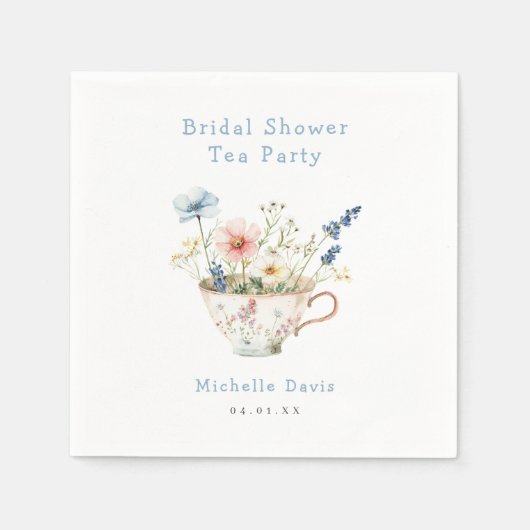 Lente Bloem Bruiloft Thee Feestje Servet (Voorkant)