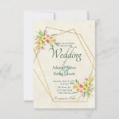 Lente bloem bruiloft uitnodiging (Voorkant)