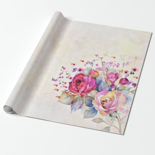 Lente bloem cadeaupapier (Uitgerold)