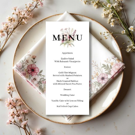 Lente Bloem Calligrafie Menu