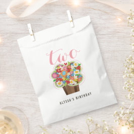 Lente Bloem Cupcake Meisje's 2e Verjaardagsfeest Bedankzakje