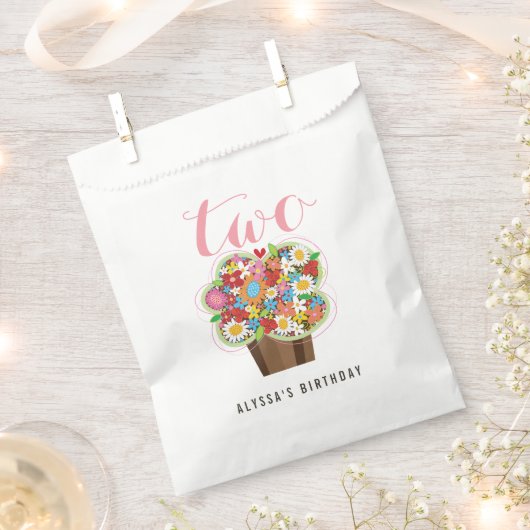 Lente Bloem Cupcake Meisje's 2e Verjaardagsfeest Bedankzakje (Geknipt)