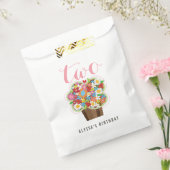 Lente Bloem Cupcake Meisje's 2e Verjaardagsfeest Bedankzakje (Gezegeld)