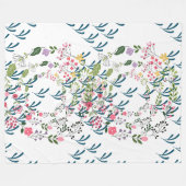 Lente Bloem- en Bladontwerp Cadeau Fleece Deken (Voorkant (Horizontaal))