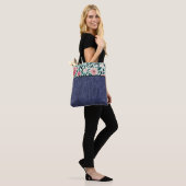 Lente bloem en denim tote bag (Op model)