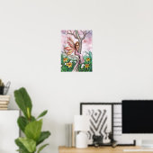 Lente Bloem Fee Narcissen en Vlinder Poster (Thuiskantoor)