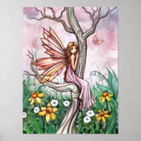 Lente Bloem Fee Narcissen en Vlinder