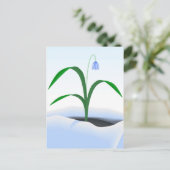 Lente bloem in de sneeuw briefkaart (Staand voorkant)