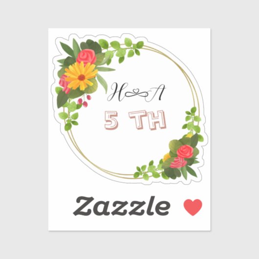 Lente Bloem Jubileum | Elegant Modern Sticker (Vel)