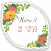 Lente Bloem Jubileum | Elegant Modern Sticker (Voorkant)