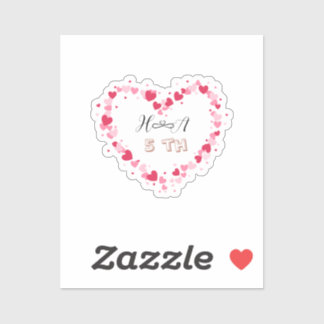 Lente Bloem Jubileum | Elegante Moderne Trouwdag Sticker