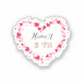 Lente Bloem Jubileum | Elegante Moderne Trouwdag Sticker (Voorkant)