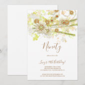 Lente Bloem & Kralen Decoratieve 90ste Verjaardag Kaart (Voorkant / Achterkant)