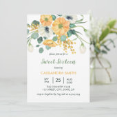 Lente Bloem Oranje & Witte Anemoon Verjaardag  Kaart (Staand voorkant)