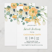 Lente Bloem Oranje & Witte Anemoon Verjaardag  Kaart (Voorkant / Achterkant)