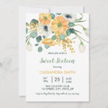 Lente Bloem Oranje & Witte Anemoon Verjaardag 