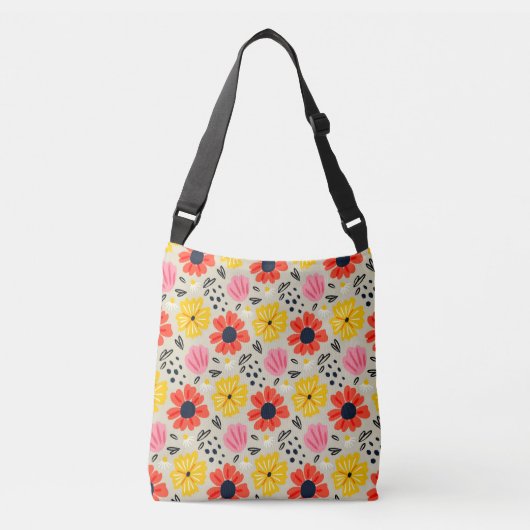 Lente Bloem Patroon Crossbody Tas (Voorkant)