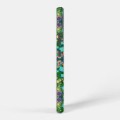 Lente Bloem Patroon Groen Paarse Samsung Galaxy Hoesje (Rechterkant)