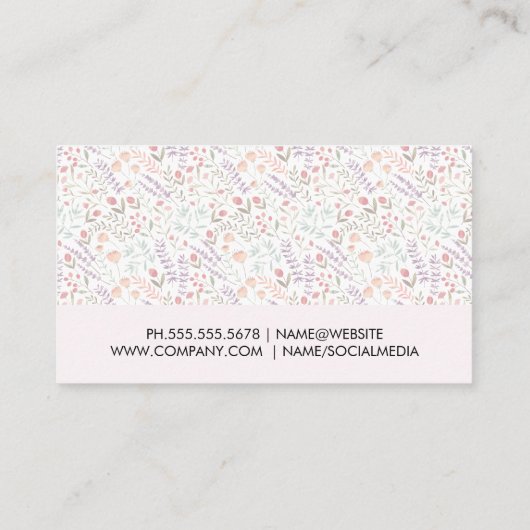 Lente Bloem Patroon | Make-up Kit Visitekaartje (Achterkant)