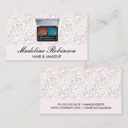 Lente Bloem Patroon | Make-up Kit Visitekaartje (Voorkant / Achterkant)