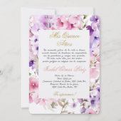 Lente bloem quinceañera Spaans Kaart (Voorkant)