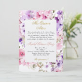 Lente bloem quinceañera Spaans Kaart (Staand voorkant)
