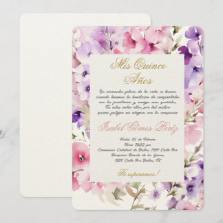Lente bloem quinceañera Spaans Kaart