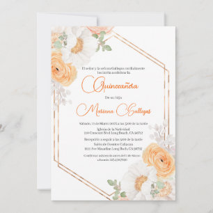 Lente bloem Quinceanera uitnodiging