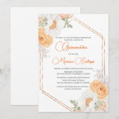 Lente bloem Quinceanera uitnodiging (Voorkant / Achterkant)