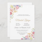 Lente bloem Quinceanera uitnodiging (Voorkant / Achterkant)