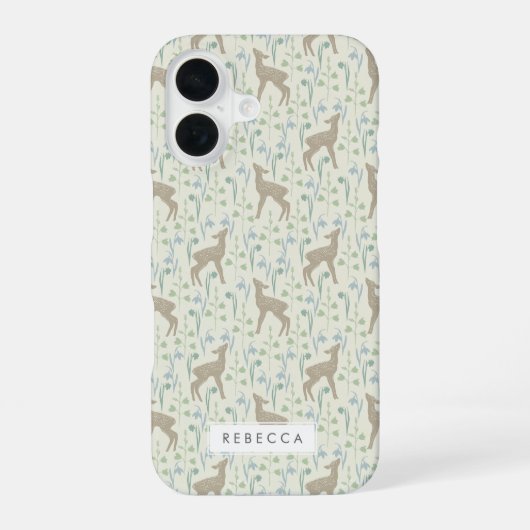 Lente Bloem Reekalfjes Patroon iPhone 16 Hoesje (Achterkant)