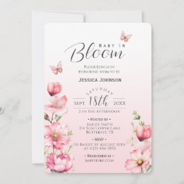 Lente Bloem Roze Baby in Bloom Meisje Baby Shower Kaart